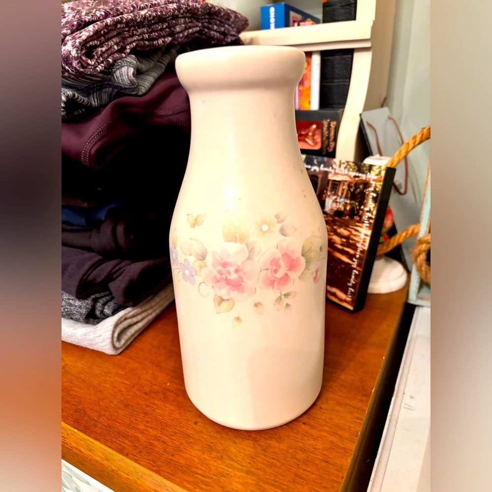 Pfaltzgraff Tea Rose milk bottle
